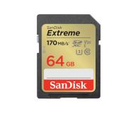 Sandisk 64GB SDXC Extreme 170MB/s A2 C10 V30 UHS-I U3 - 1058631 - zdjęcie 1
